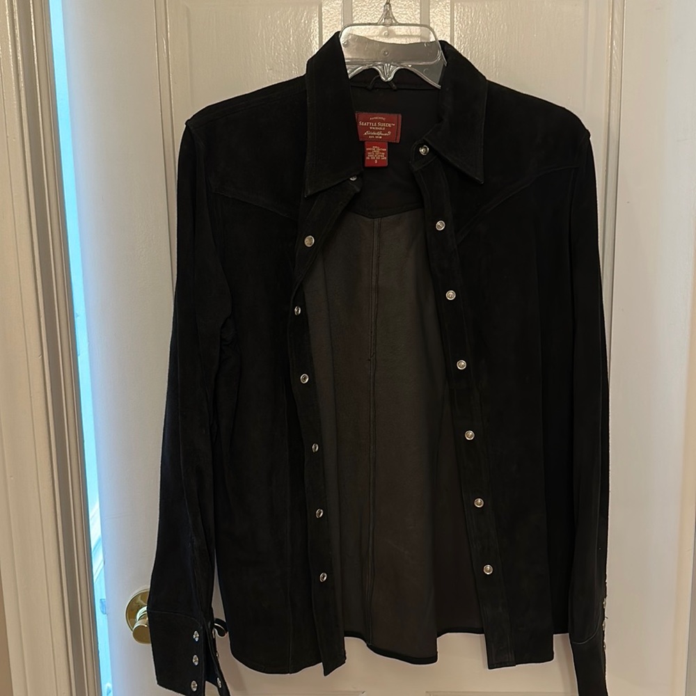 Eddie Bauer Suede Button Up Shirt